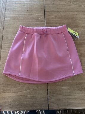 all in motion Pink girls Active Skort with White Piping